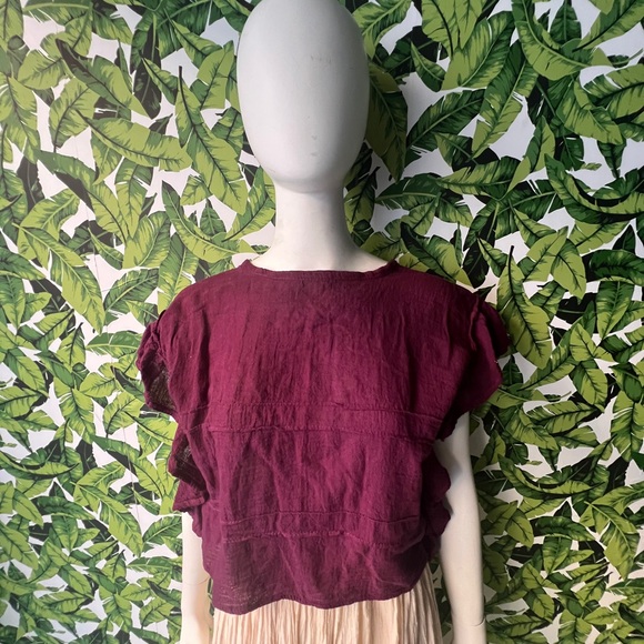 Purple Crop Top | One size fits most, 100% Organic Cotton, Hand-made - Picture 2 of 4